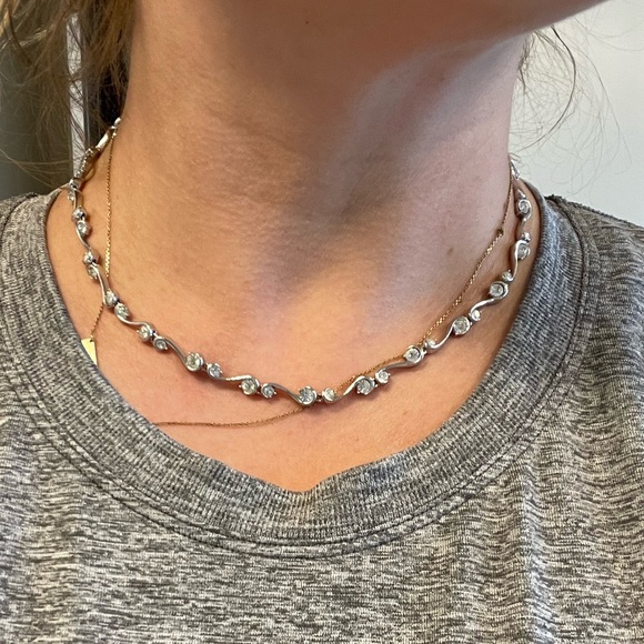Nadri silver choker necklace - Picture 2 of 5